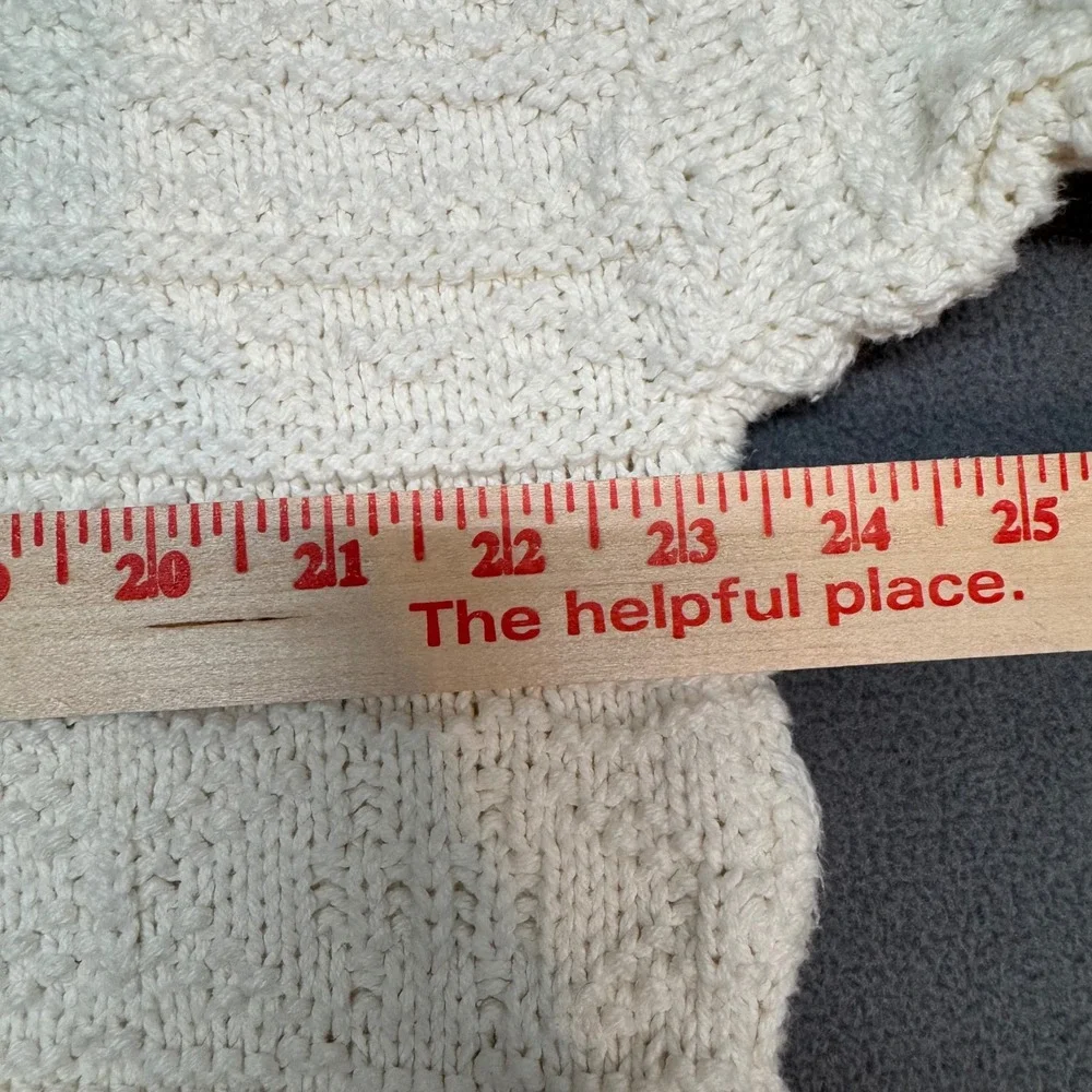Vintage Fisherman Eddie Bauer Sweater Textured Knit Pullover XL Cream Off White